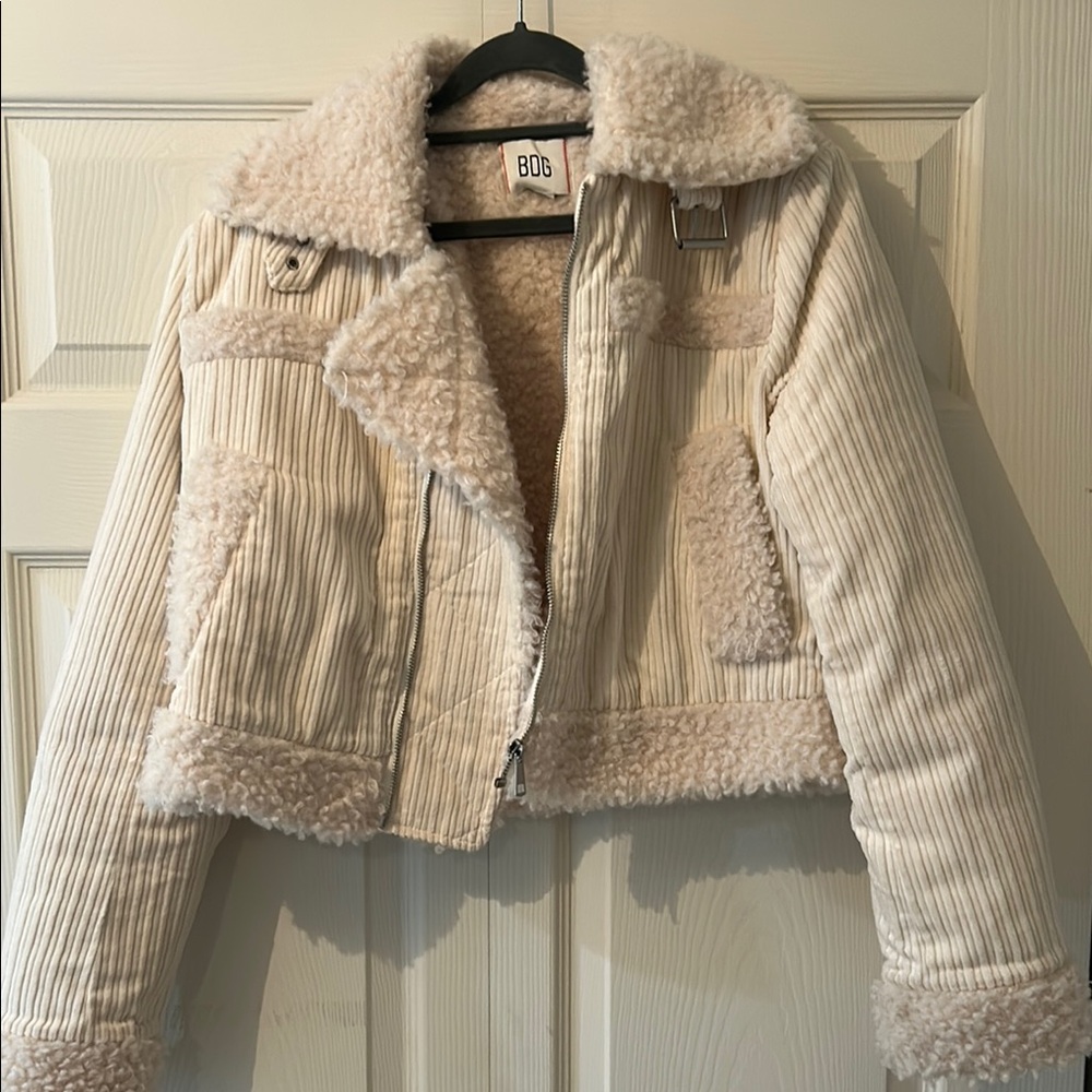 Urban Outfitters Cream Shearling Women's Jacket
